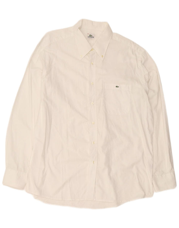 Camisa masculina Lacoste Regular Fit tamanho 46 2XL algodão branco