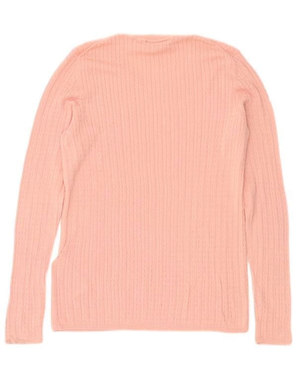 Suéter Tommy Hilfiger feminino oversized com gola redonda, 6 XS rosa