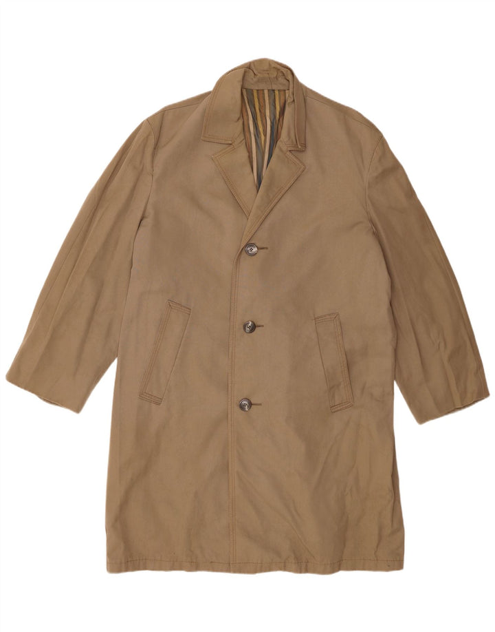 Sobretudo masculino vintage UK 40 grande algodão bege