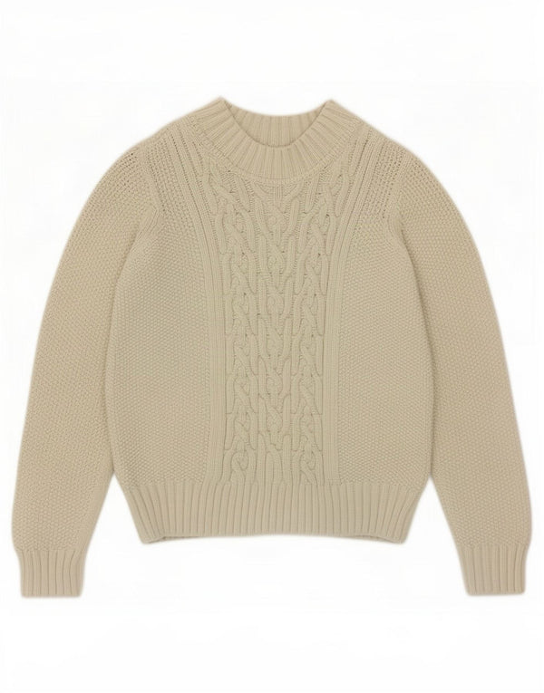 Suéter feminino Marks & Spencer com gola canoa Reino Unido 10 pequeno off white