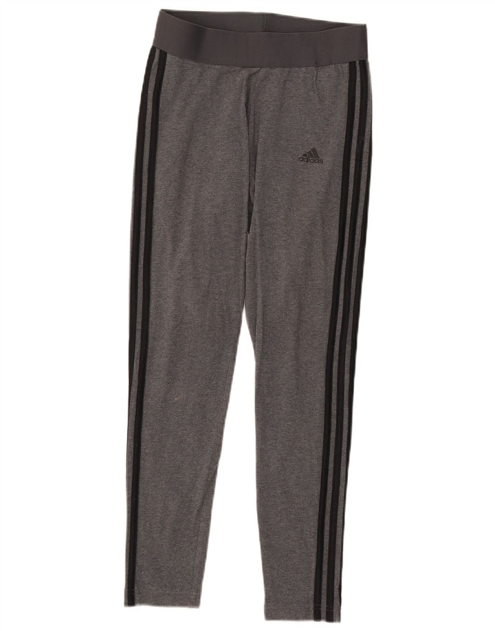 ADIDAS Womens Leggings UK 8/10 Pequeno Algodão Cinza