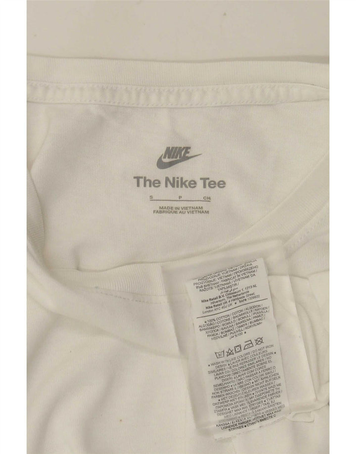Nike Mens Camiseta Top Pequeno Algodão Branco