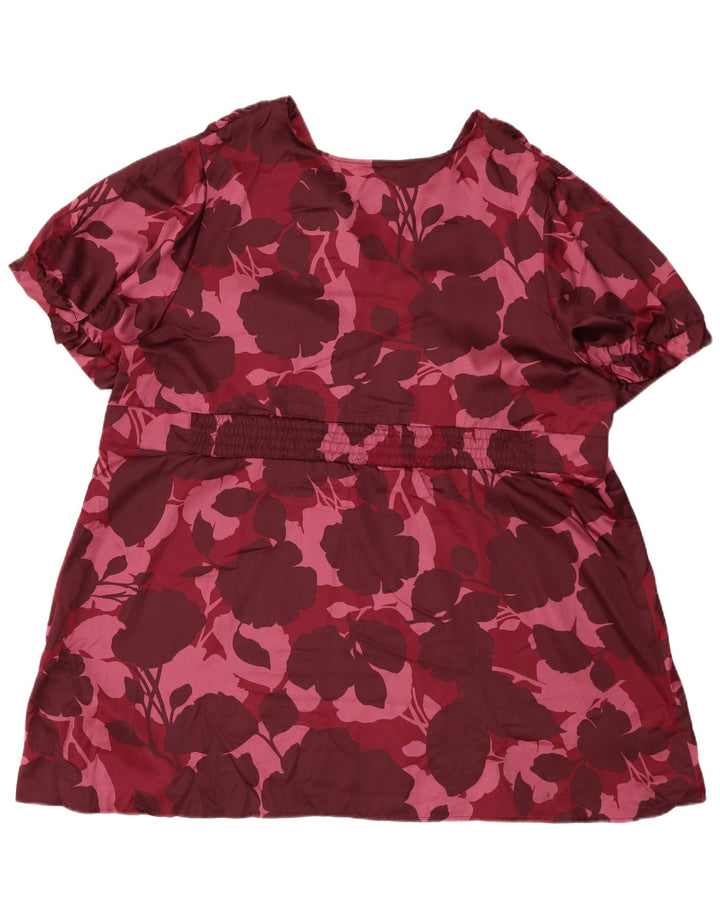 Blusa feminina MOSSIMO US 28 5XL Borgonha Floral Poliéster
