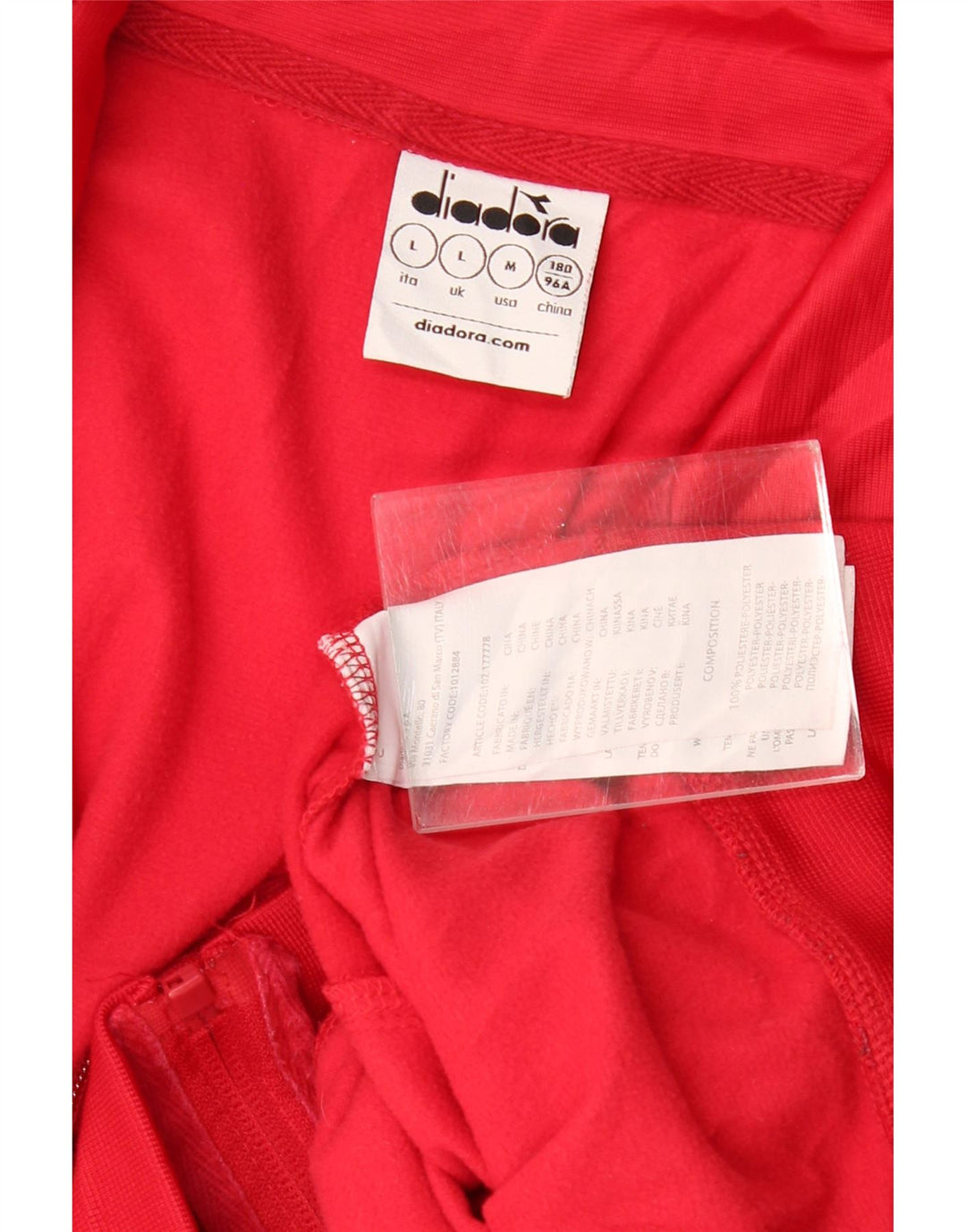 Jaqueta feminina DIADORA UK 16 grande bloco colorido vermelho poliéster