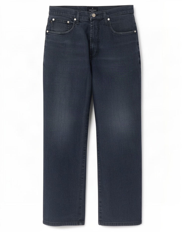 Jeans retos femininos Trussardi W32 L27 azul marinho