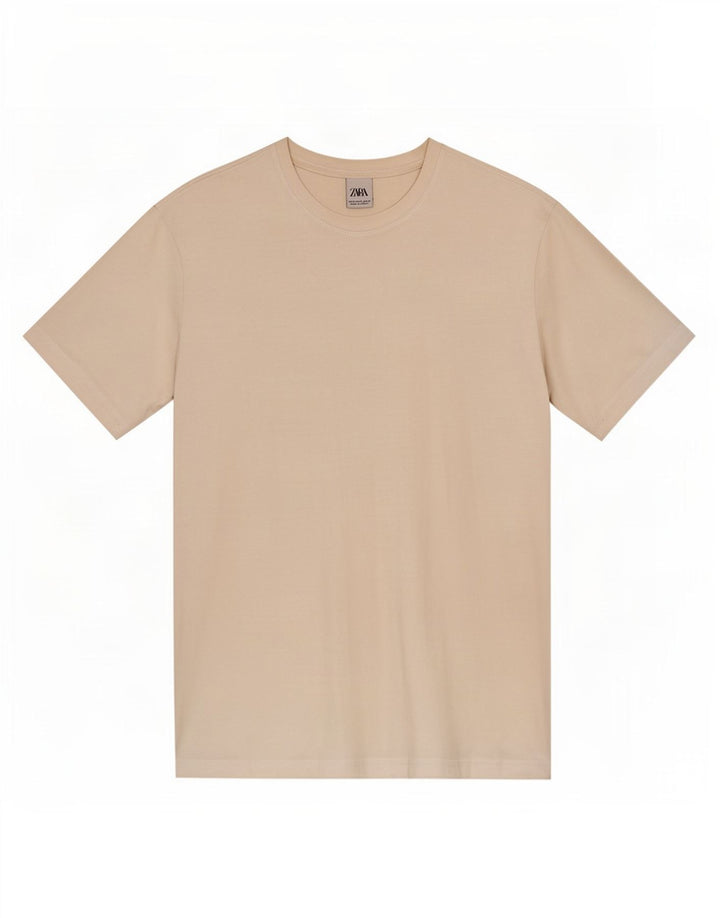 Zara Camiseta masculina Top Médio Branco
