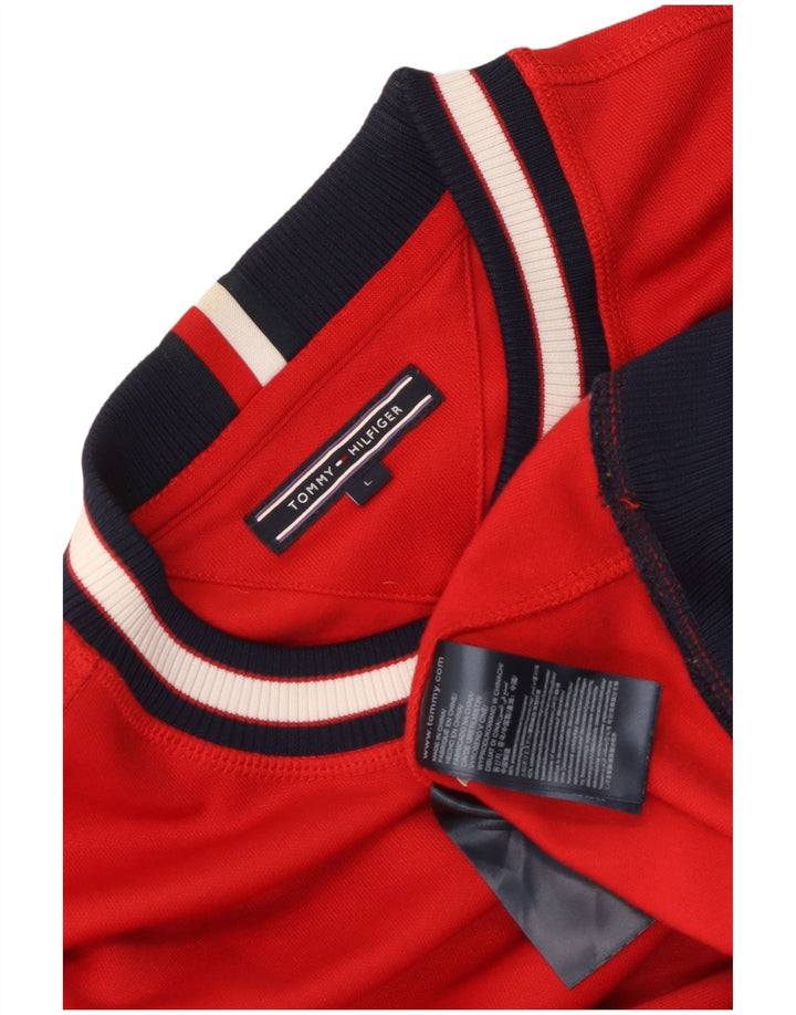 Tommy Hilfiger moletom masculino jumper grande poliéster colorblock vermelho