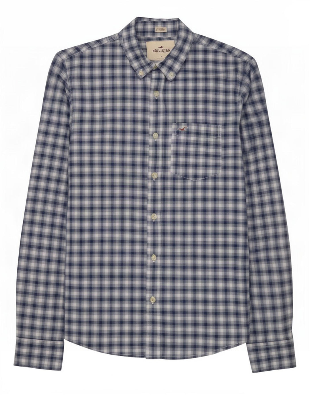 Camisa masculina Hollister xadrez azul médio