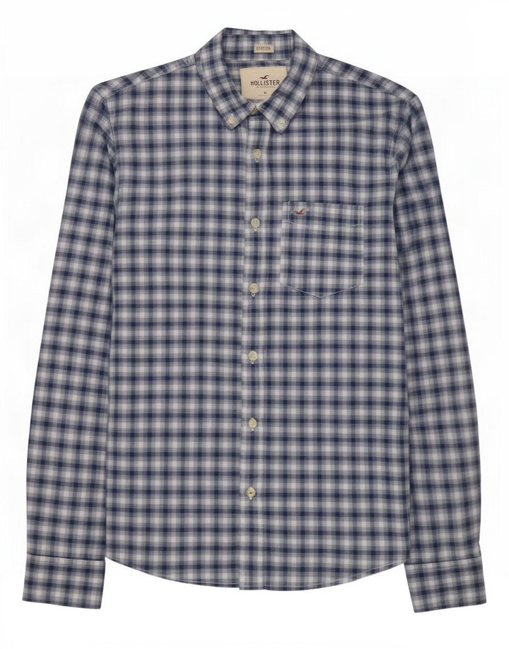 Camisa masculina Hollister xadrez azul médio