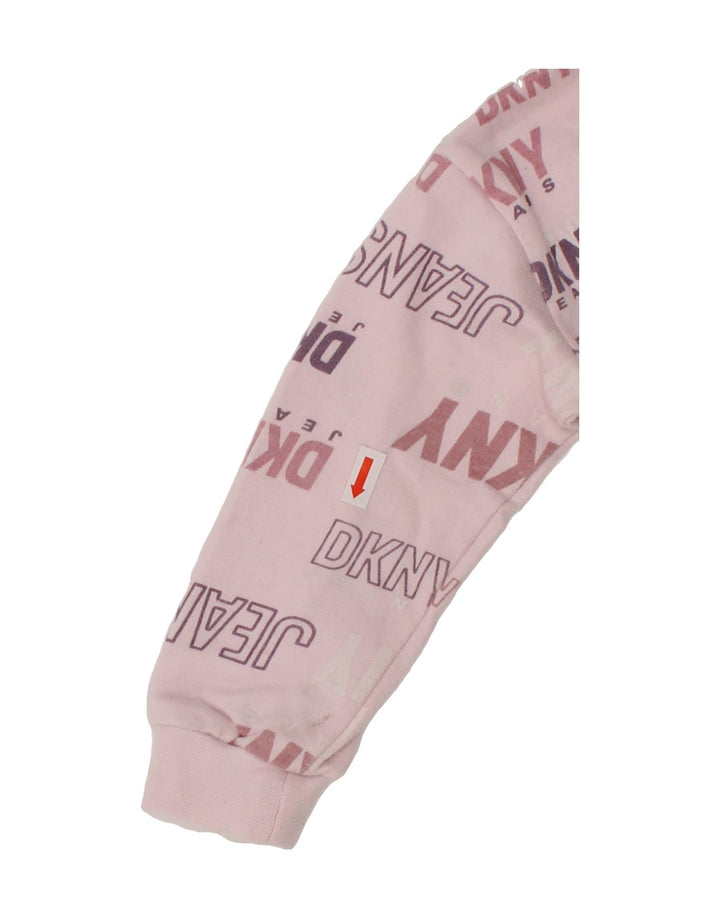 DKNY Baby Girls Graphic Sweatshirt Jumper 12-18 Months Pink Cotton Vintage Dkny and Second-Hand Dkny from Messina Hembry 