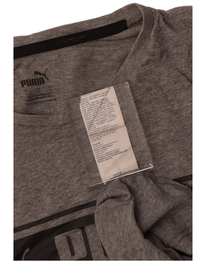 Camiseta masculina Puma Graphic Top grande algodão cinza