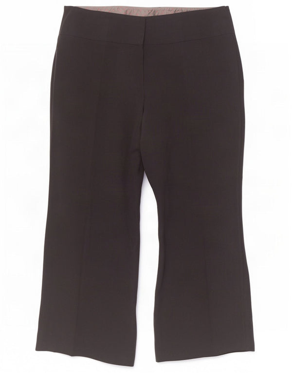 Calça casual feminina Marks & Spencer com perna larga UK 18 XL W38 L28 preta
