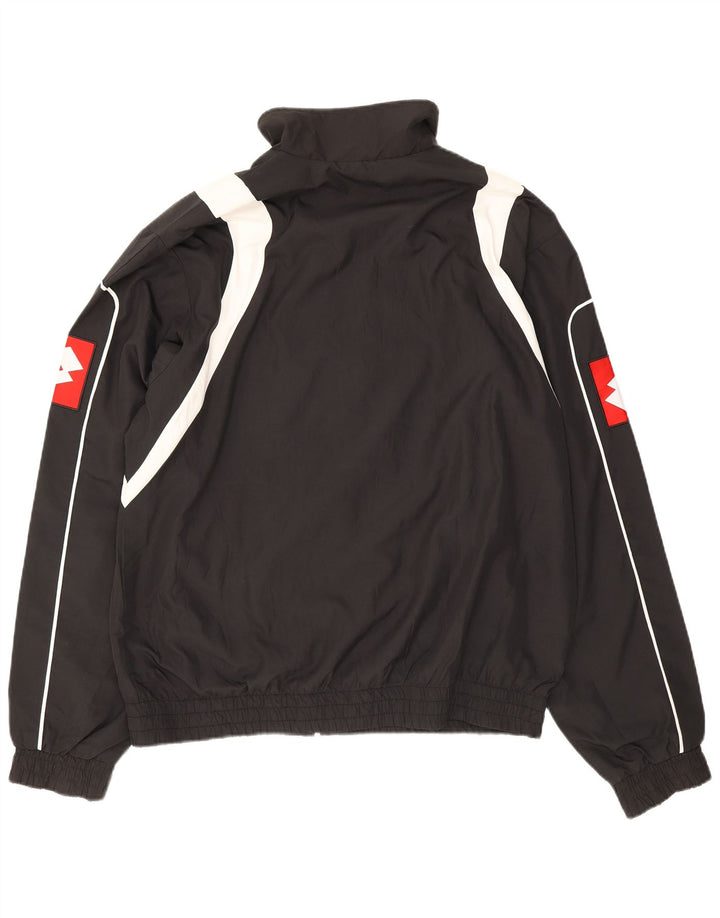 Lotto Mens Graphic Tracksuit Top Jacket XL Preto Colorblock Poliéster