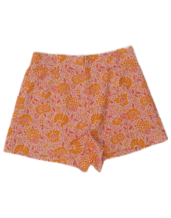 Zara Shorts feminino casual XS W24 rosa floral linho