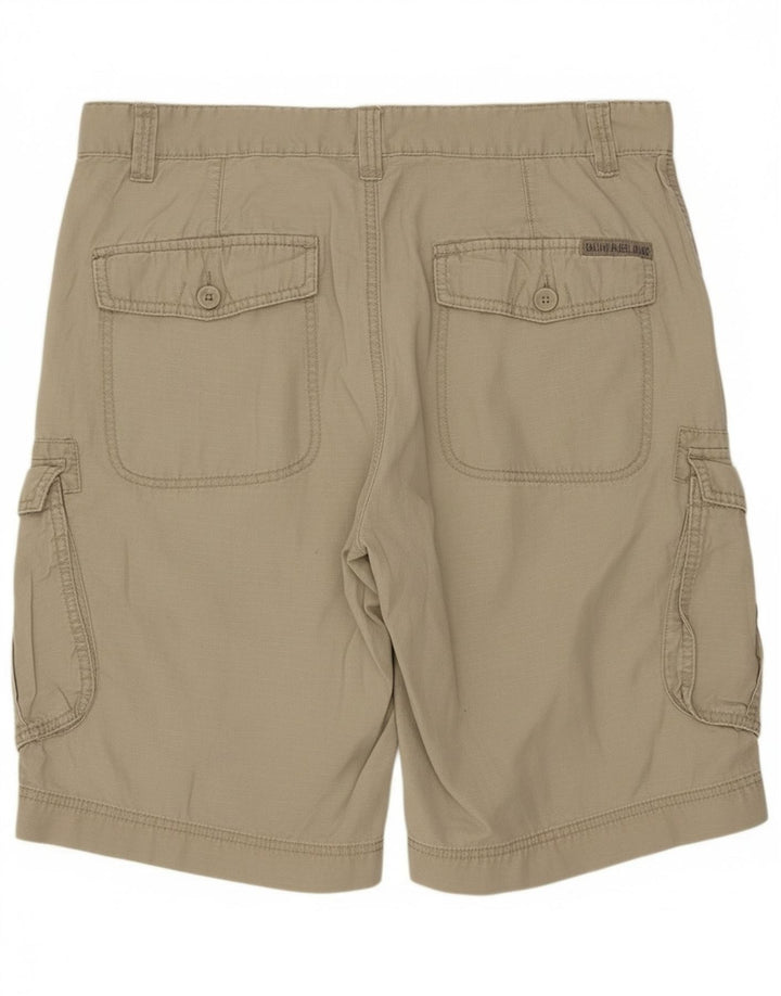 Shorts cargo masculino Calvin Klein W34 grande algodão bege