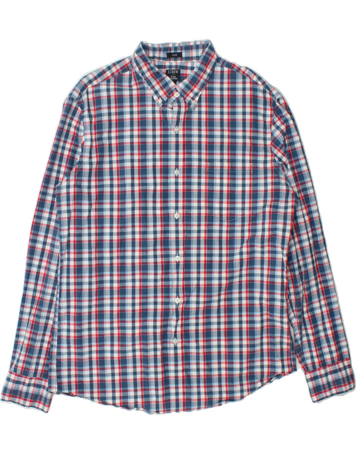 J. CREW Mens Flex Slim Fit Shirt XL Blue Check Cotton Vintage J. Crew and Second-Hand J. Crew from Messina Hembry 