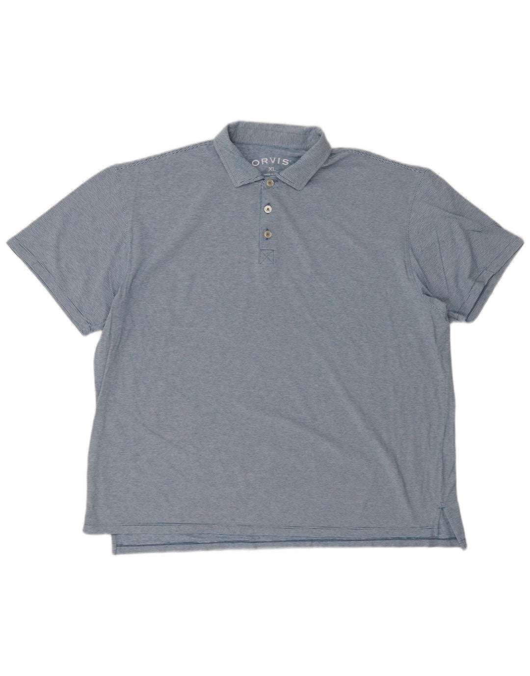 Camisa polo masculina ORVIS XL algodão listrado azul
