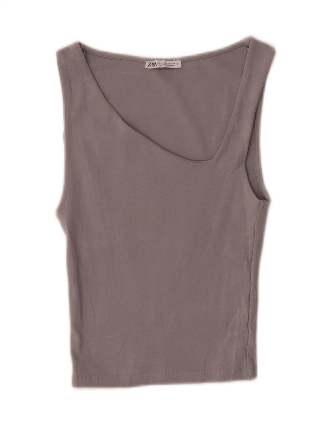 Zara Womens Crop Vest Top UK 8 Pequeno Cinza