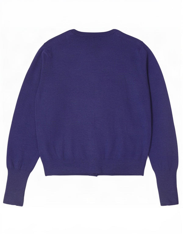 Suéter cardigã feminino Marks & Spencer UK 12 viscose azul médio