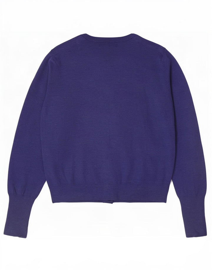 Suéter cardigã feminino Marks & Spencer UK 12 viscose azul médio