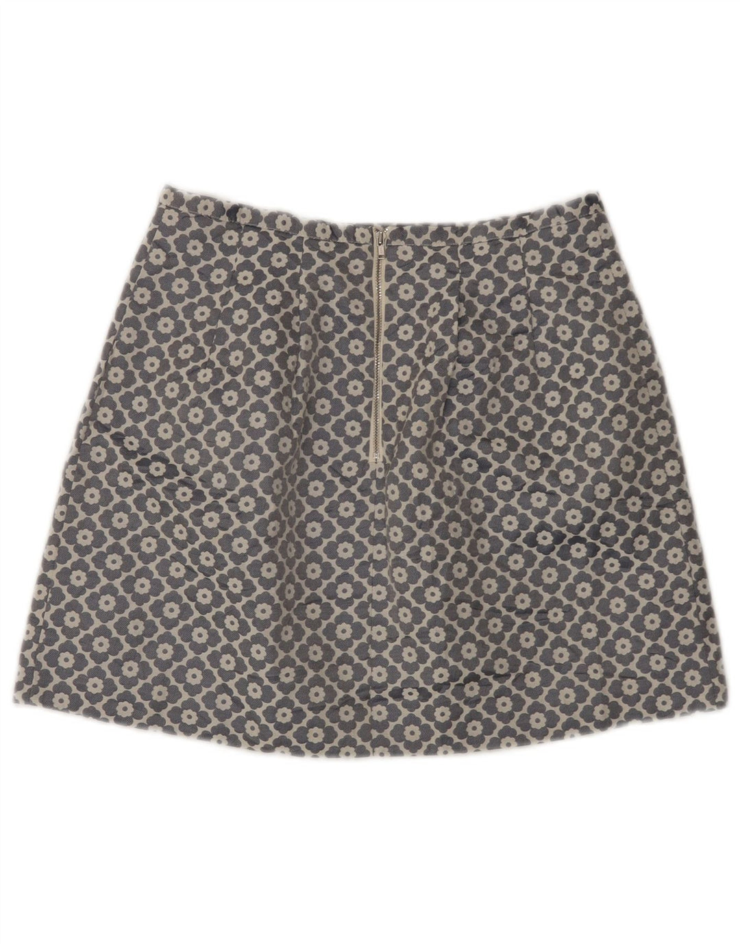 Mini saia feminina Oasis UK 10 pequena W28 cinza floral poliéster