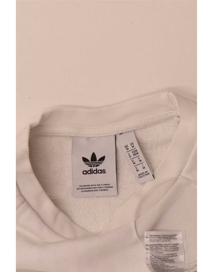 Adidas feminino moletom jumper médio algodão branco