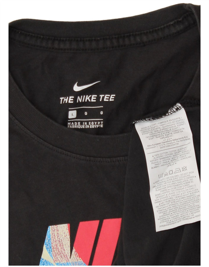 Camiseta gráfica masculina Nike grande algodão preto