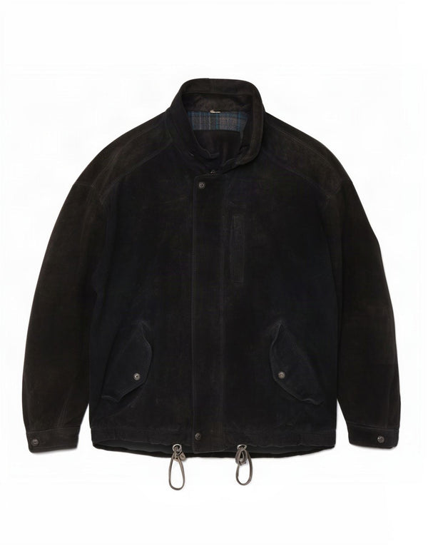 Jaqueta de camurça masculina vintage UK 42 XL preta