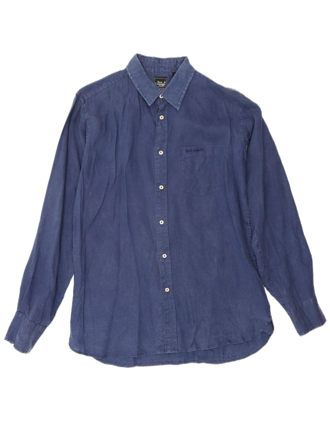 Camisa masculina Best Company média azul marinho linho