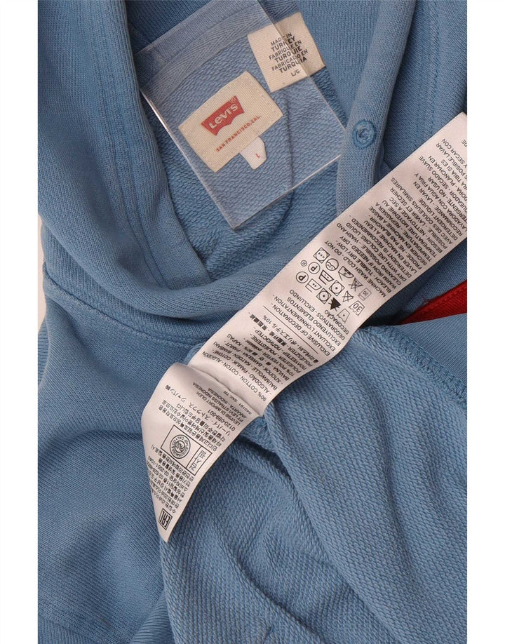 Suéter com capuz gráfico masculino Levi's grande algodão azul