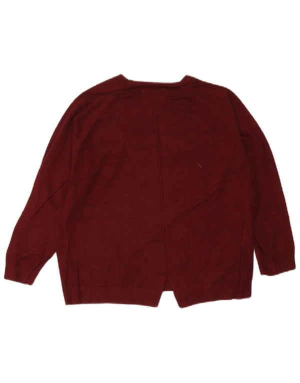 Zara Suéter feminino com gola canoa 9-10 anos Viscose Borgonha