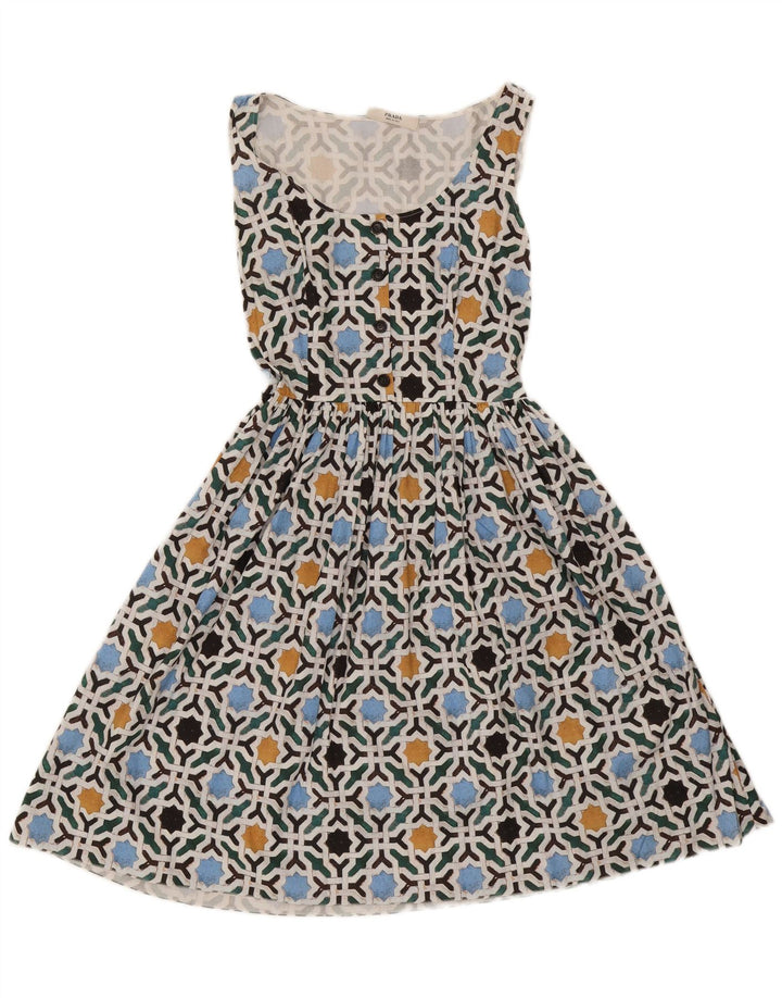 Vestido de verão feminino Prada IT 42 algodão geométrico multicolorido médio