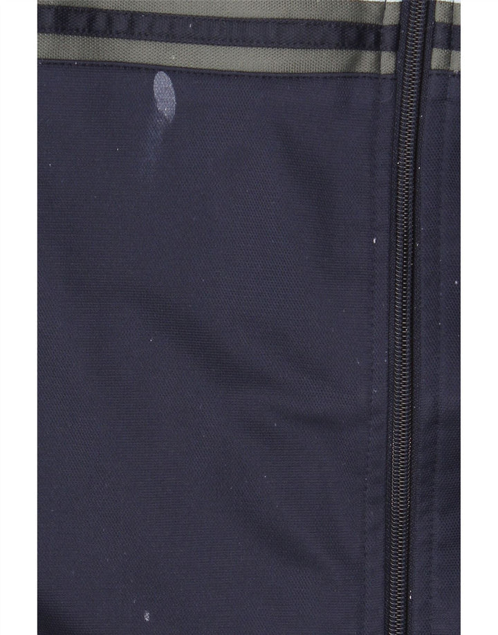 Asics Mens Tracksuit Top Jacket Grande Azul Marinho Colourblock Poliéster