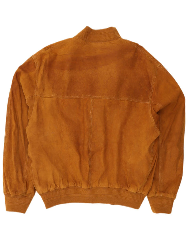 Jaqueta bomber masculina vintage de camurça IT 52 XL bege