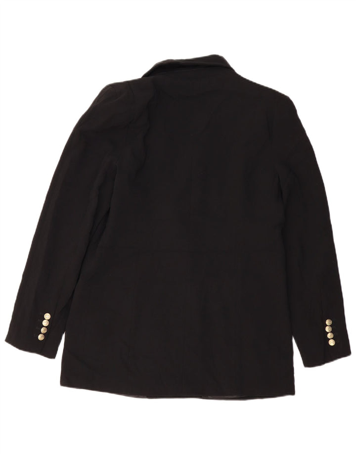 Jaqueta blazer feminina ZARA com peito duplo, poliéster preto médio
