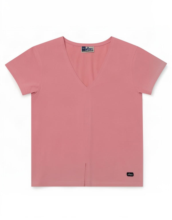 Camiseta feminina Asics UK 14 médio algodão rosa