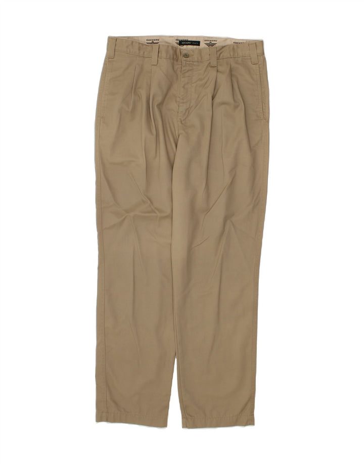 DOCKERS Mens Khakis Pegged Chino Trousers W38 L34  Beige Cotton Vintage Dockers and Second-Hand Dockers from Messina Hembry 