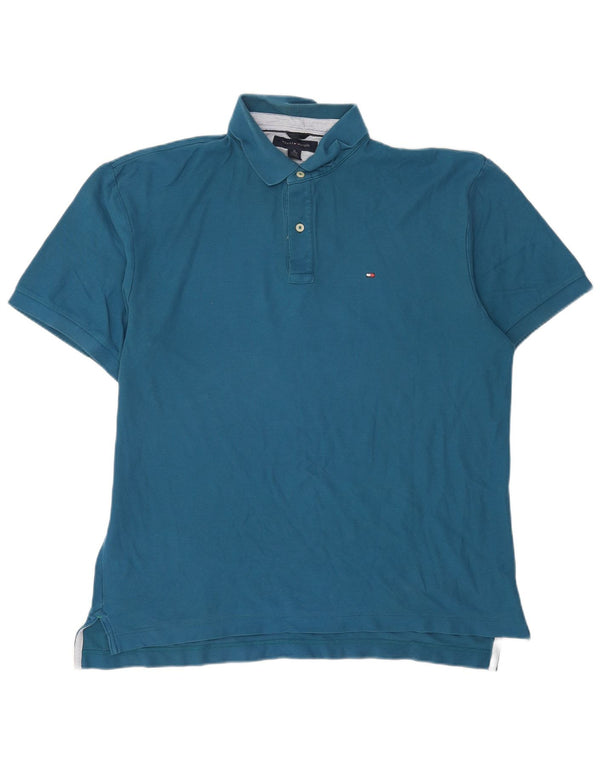 Camisa polo masculina Tommy Hilfiger XL azul algodão