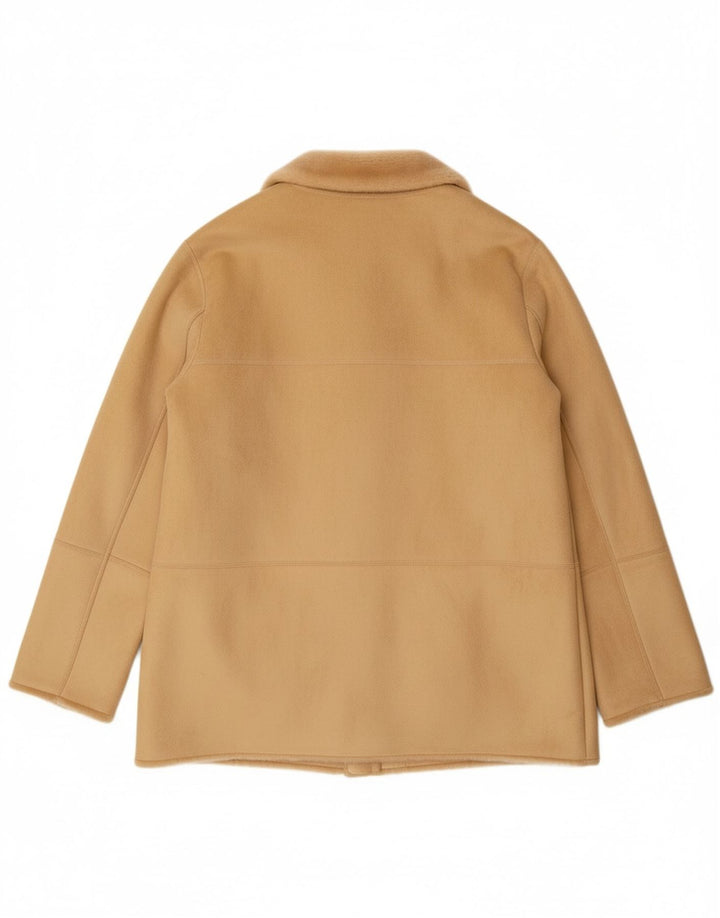 Jaqueta Sherpa feminina VINTAGE EU 44 XL bege acrílico
