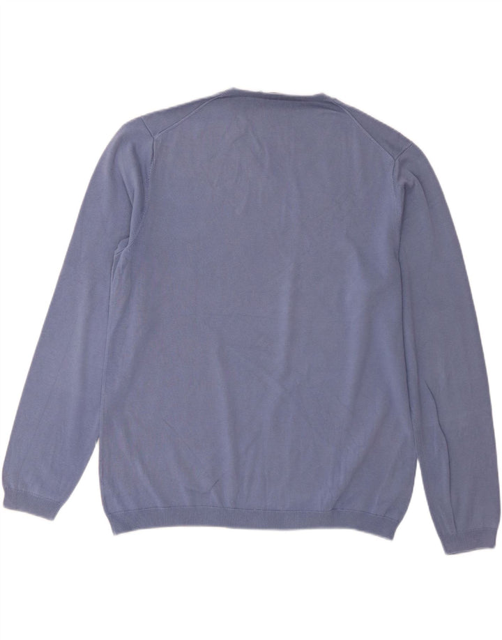 Suéter feminino Sun68 com decote em V Reino Unido 18 XL algodão azul