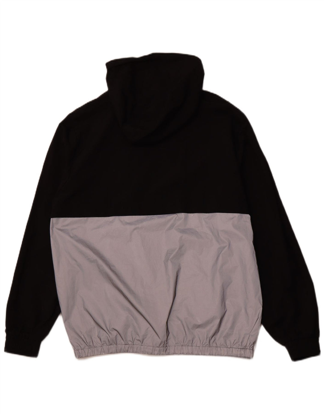 Jaqueta masculina FILA com capuz e zíper e gola alta, grande bloco colorido preto