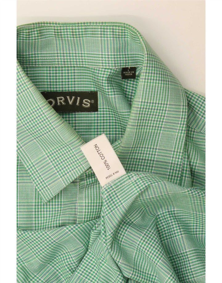 Camisa masculina de flanela Orvis grande algodão xadrez verde