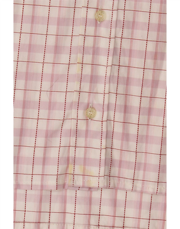Camisa masculina Lacoste tamanho 43 grande xadrez rosa