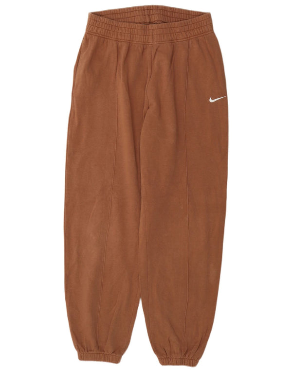 Nike Womens Loose Fit Calças de treino Joggers UK 12 Médio Marrom Algodão