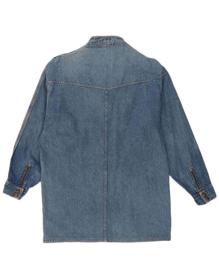 Jaqueta jeans feminina vintage UK 14 azul médio
