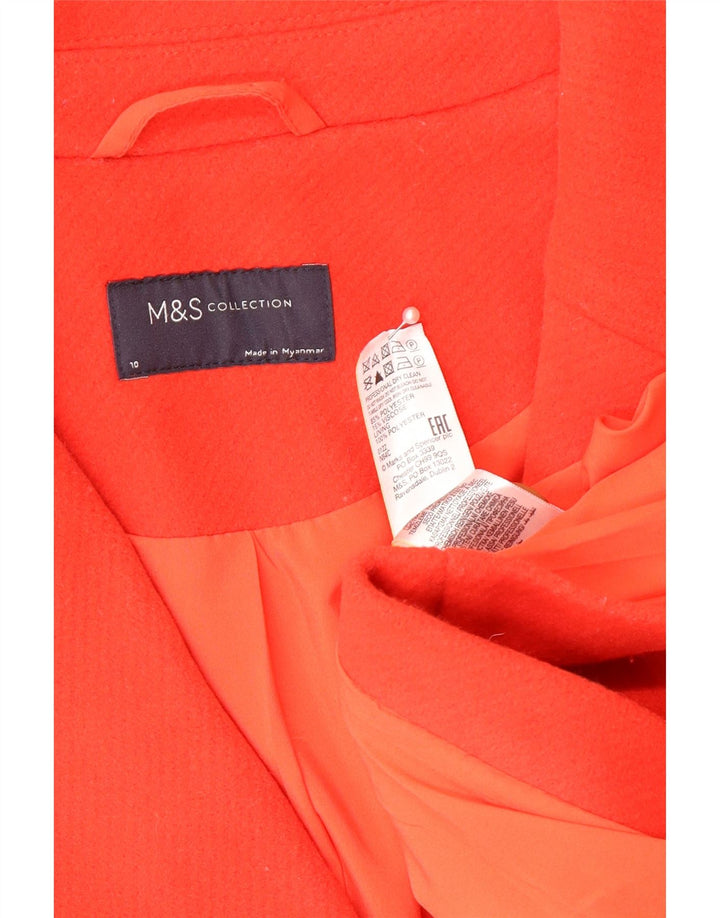 Sobretudo feminino Marks & Spencer grande tamanho UK 10 pequeno poliéster vermelho