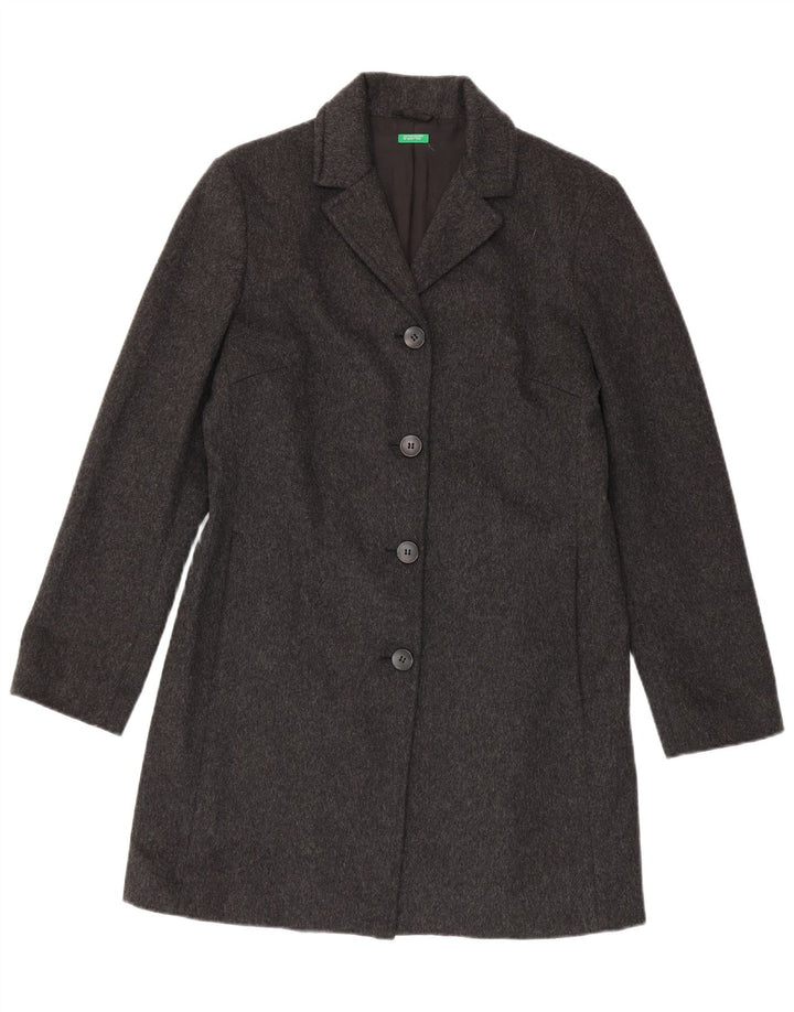 Sobretudo feminino Benetton IT 44 lã cinza médio