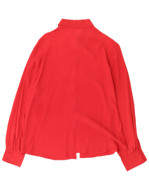 Blusa Camisa Feminina Superior IT 48 XL Seda Vermelha