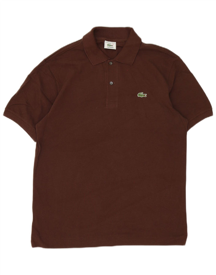 Camisa polo masculina Lacoste tamanho 4 algodão marrom médio