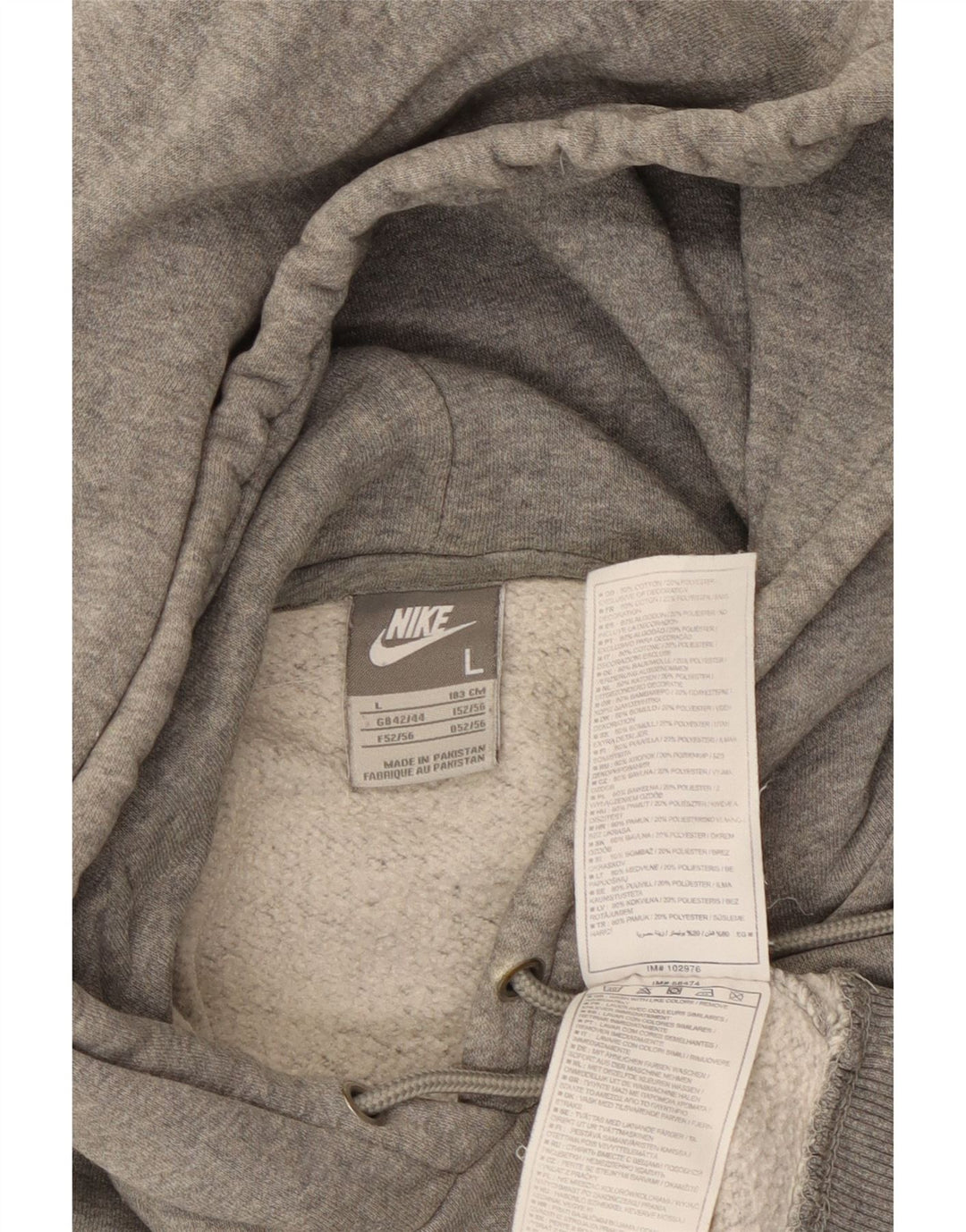 NIKE Mens Hoodie Jumper UK 42/44 Grande Cinza Flecked Algodão